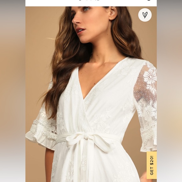 Memorable Moments White Lace Midi Dress - Picture 5 of 5